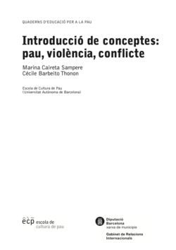 Coberta del quadern «Introducció de conceptes: pau, violència, conflicte»