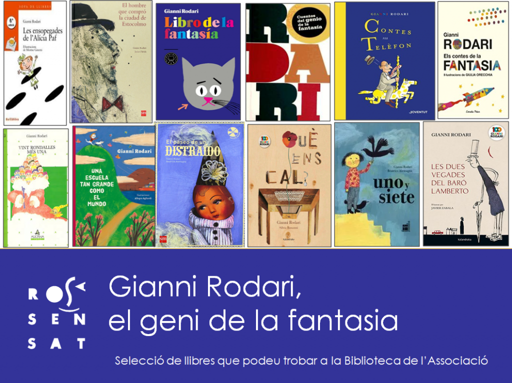 Coberta de la bibliografia "Gianni Rodari, el geni de la Fantasia", de Rosa Sensat.