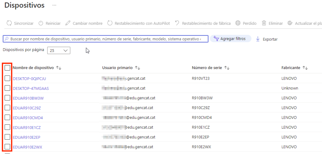 llista selecció intune
