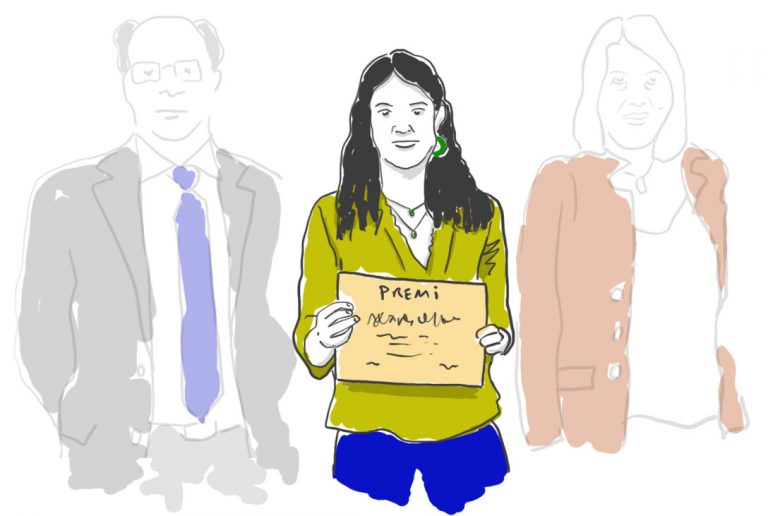 Alumna guanyant un premi