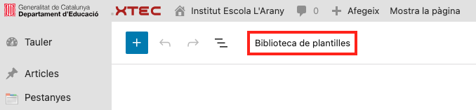 captura de biblioteca de plantilles