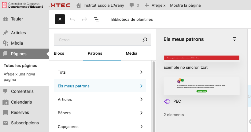 Captura de els meus patrons