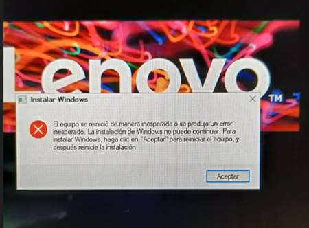 Pantalla d'error