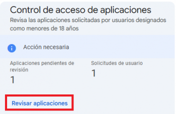 Pantalla de revisió d'accés a aplicacions de tercers