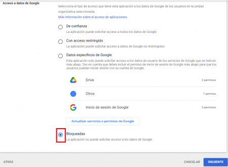 Pantalla de bloqueig d'aplicacions de tercers