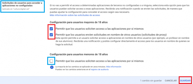 Configuració aplicacions de tercers a Google Workspace