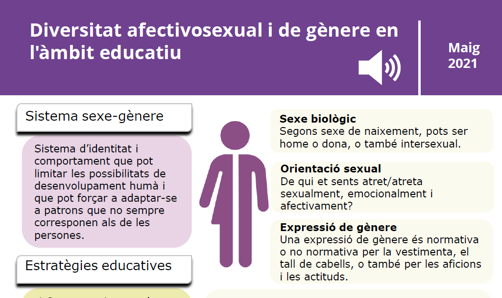Imatge de la infografia diversitat afectivosexual i de gènere en l'àmbit educatiu