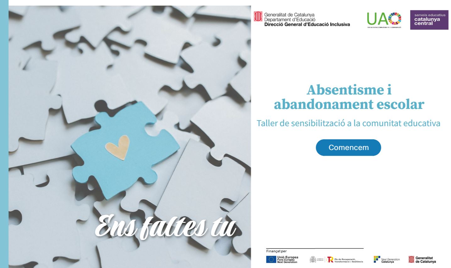 Absentisme i abandonament escolar. Taller de sesibilització a la comunitat educativa