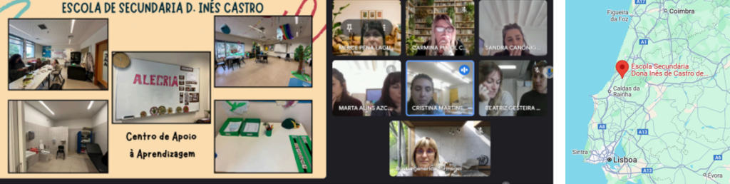 Captura de pantalla de la transferència amb la situació del centre escolar al mapa situat a la dreta de la imatge