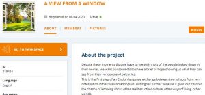 Imatge de l'entrada del projecte a la plataforma eTwinning
