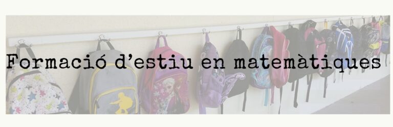 Formació d'estiu en matemàtiques