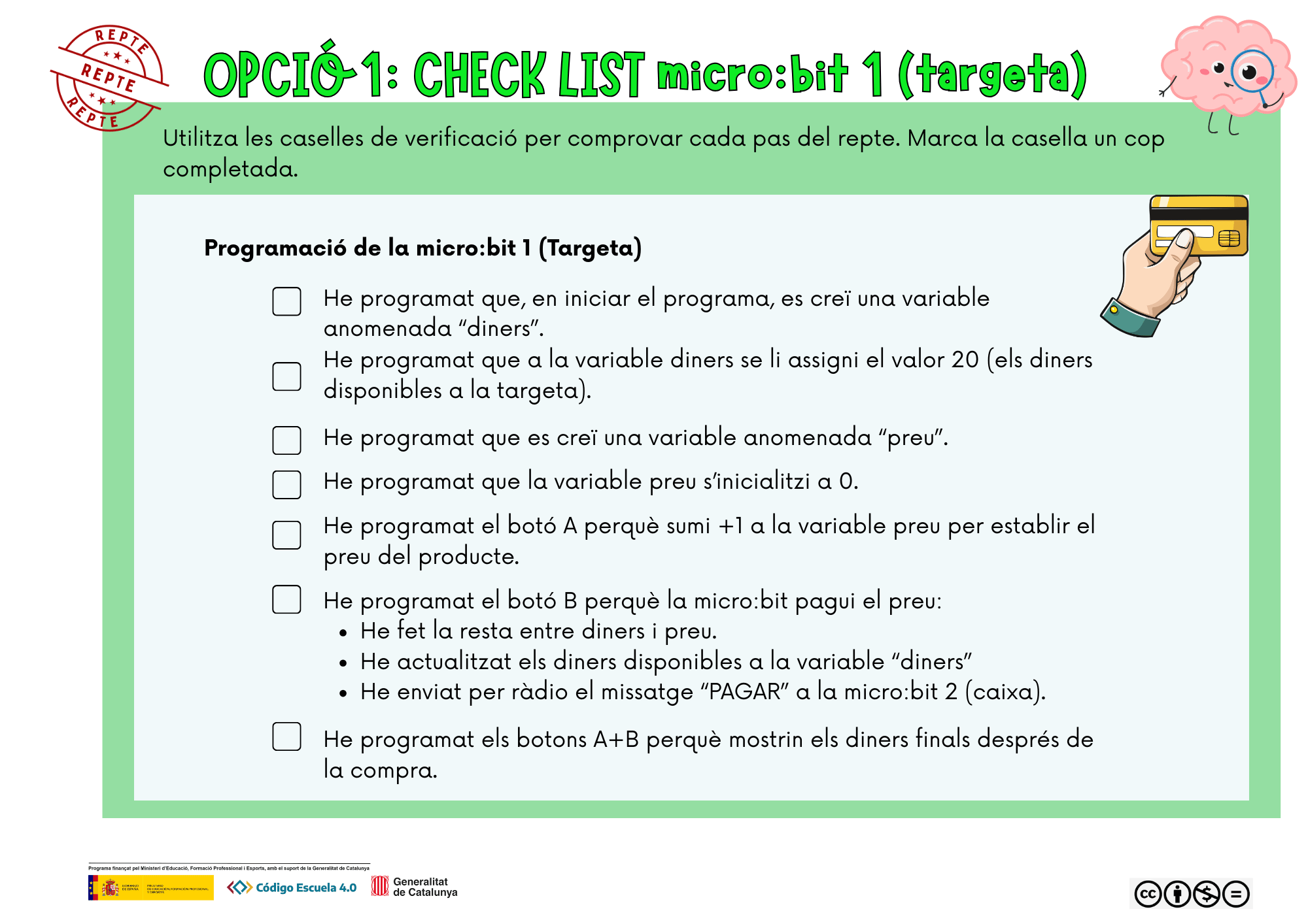 Checklist opció 1