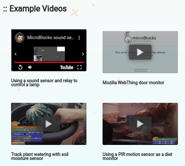 Vídeos d'exemple de projectes amb microBlocks