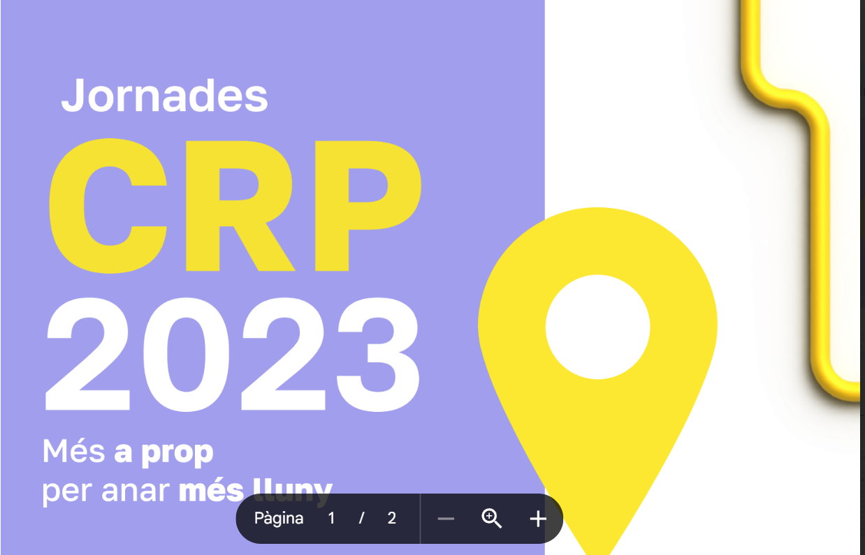Jornades de CRP 2023 Més a prop per anar més lluny