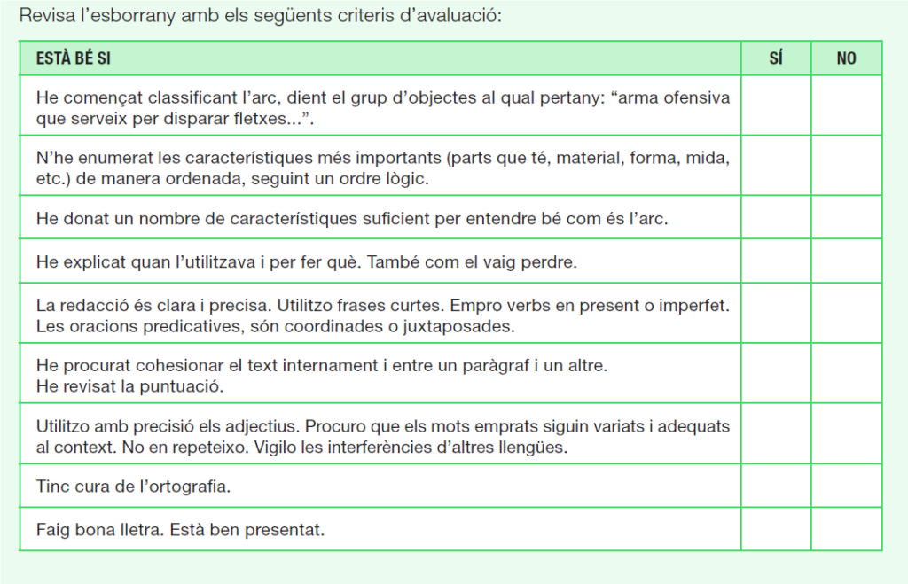 Taula avaluació