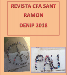 Portada revista escolar del 2018 del CFA Sant Ramon titolada Denip 2018