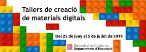 Logotip de Tallers de creació de materials digitals del 25 de juny al 5 de juliol de 2019