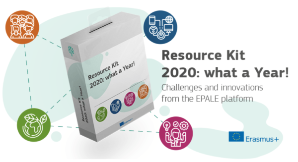 caixa amb la llegenda: Kit de recursos EPALE 2020: Quin any!